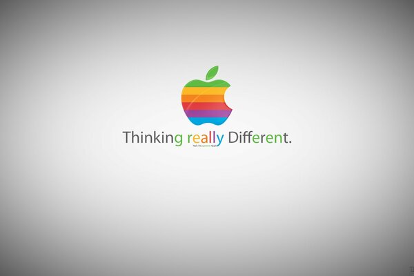 Apple logo multicolored striped