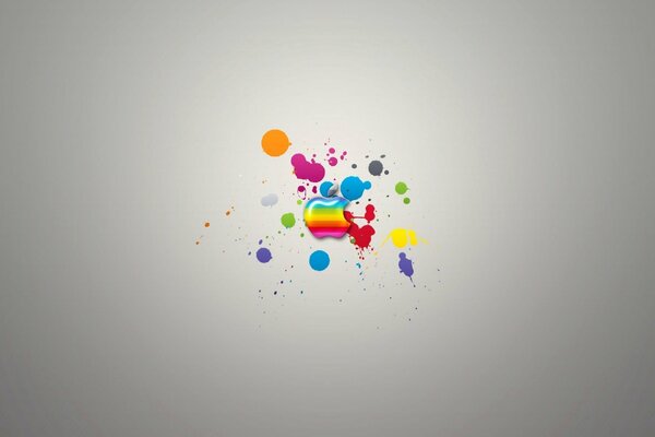 Multicolored apple with splashes is it a logo or not