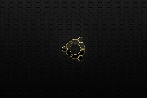 Logotipo de Linux ubuntu con fondo de panal