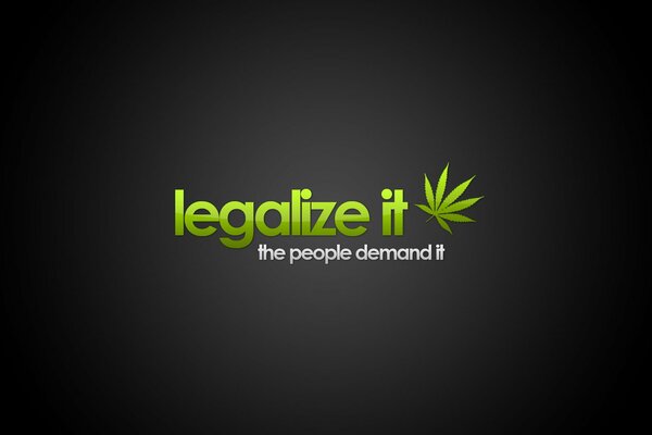 Зеленая надпись про легализацию травы с росточком