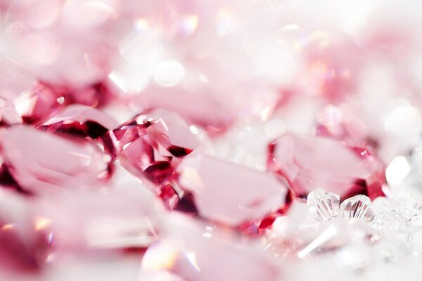 Pink glass stones with blur