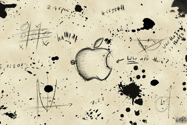 Logo apple dessiné avec un stylo noir