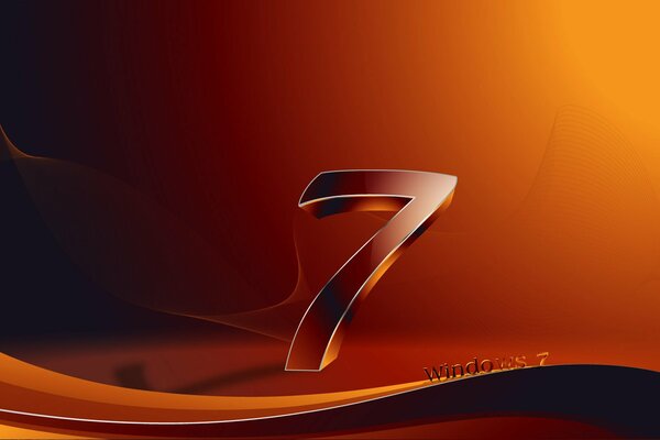 Windows seven screensaver with a big number 7