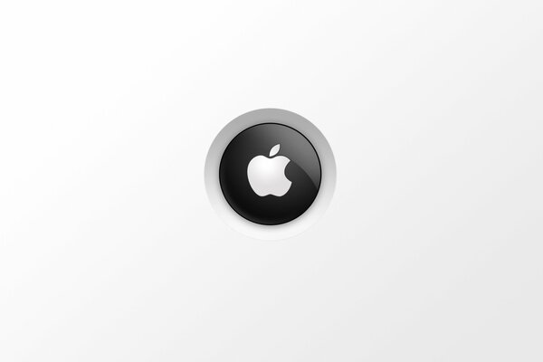 Schaltfläche mit Apple-Logo auf weißem Hintergrund