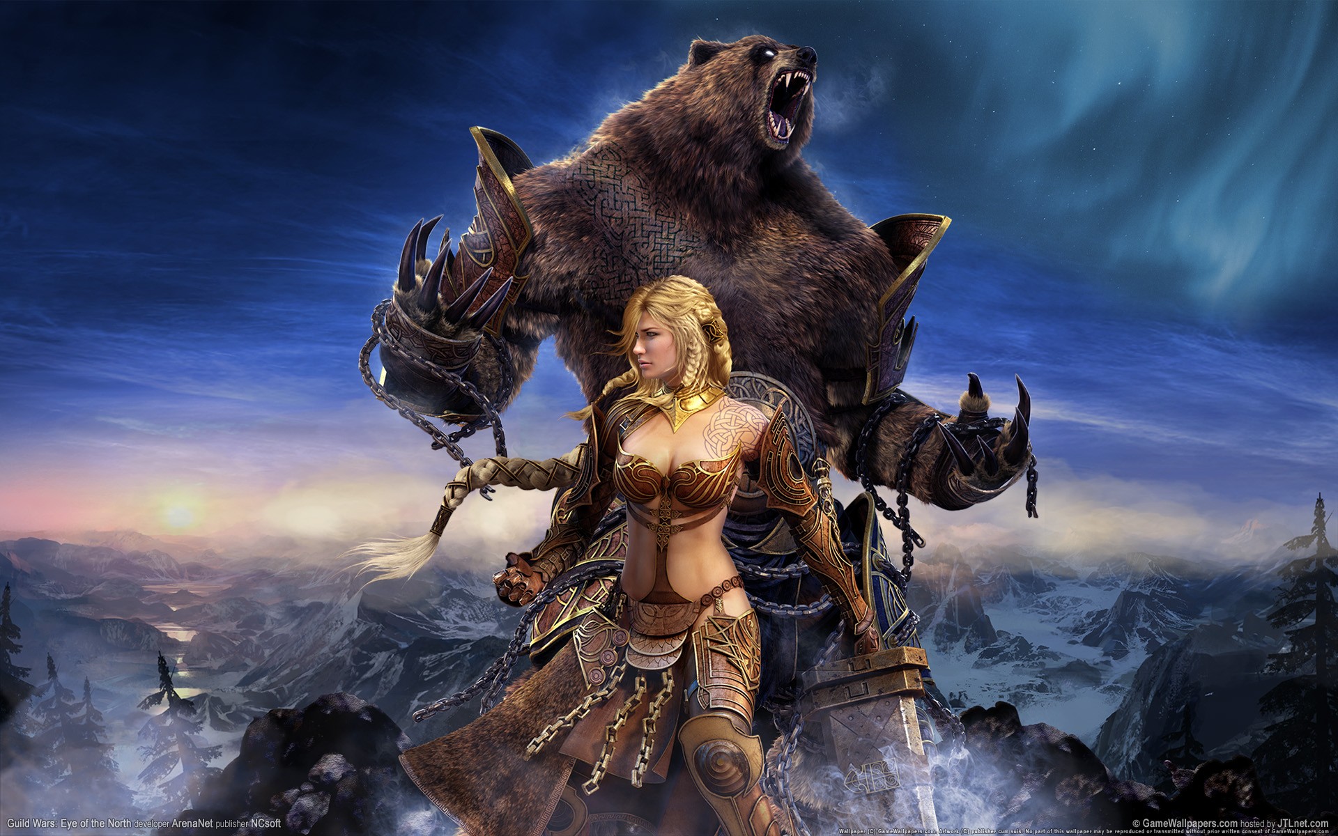 guild wars eye of the north girl bear fantasy