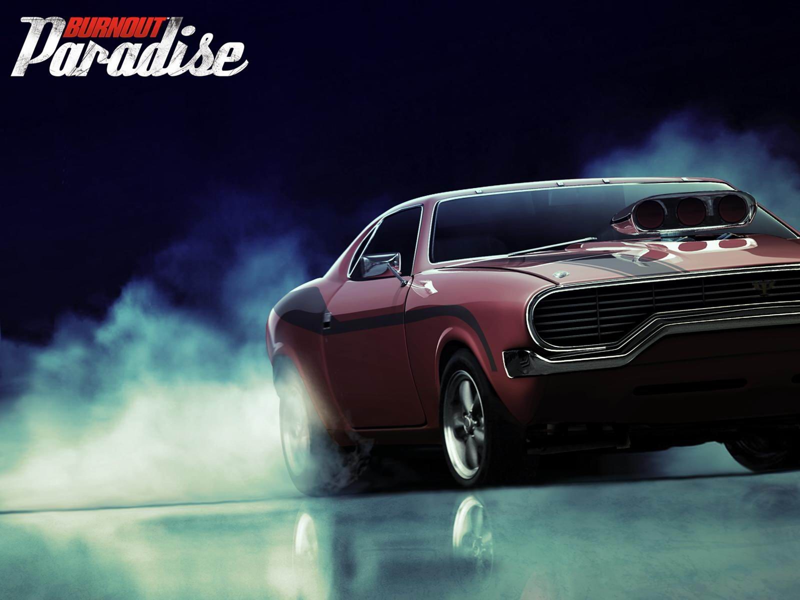 burnout paradise car reflection smoke