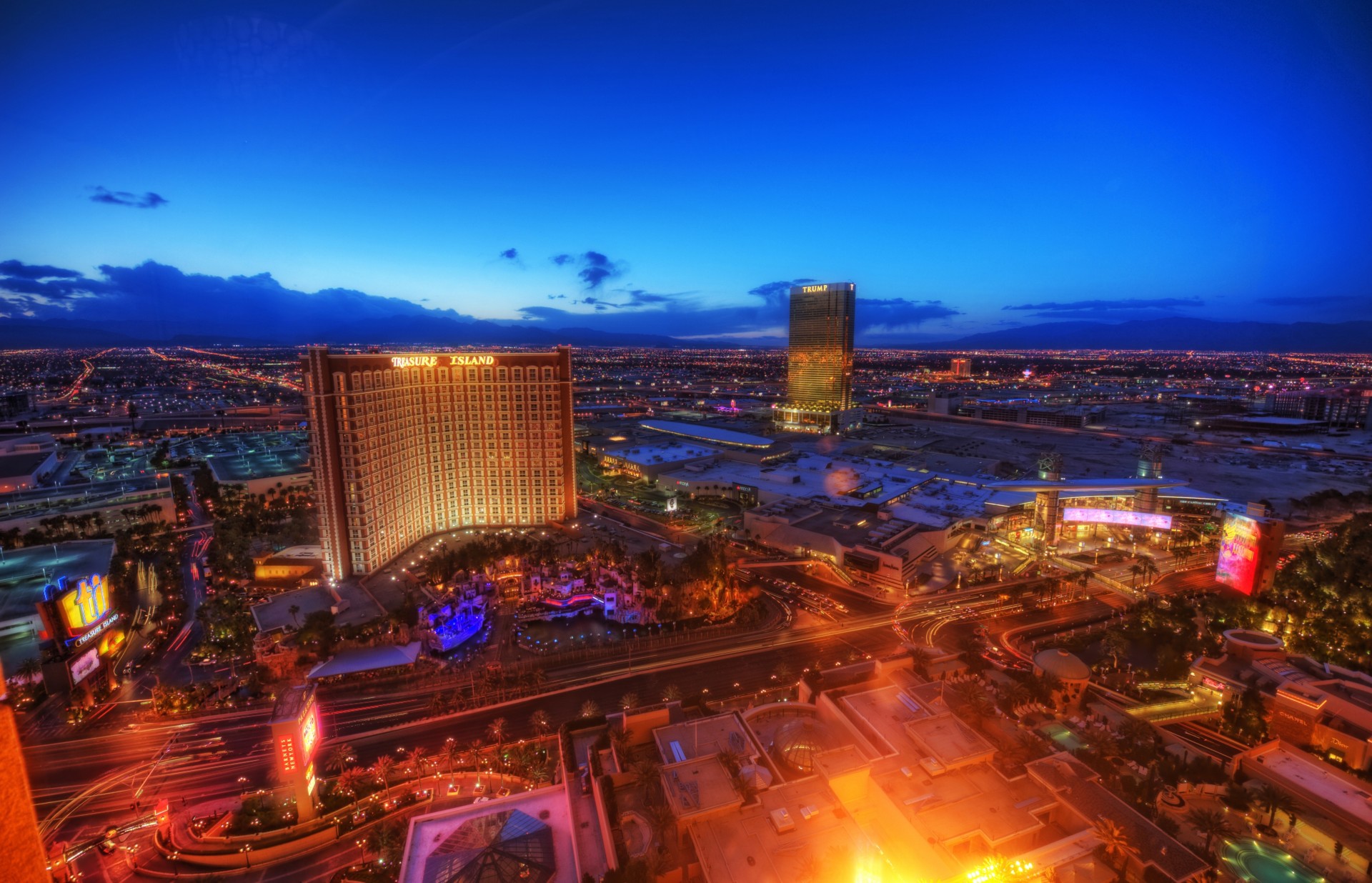 lights panorama night las vegas nevada casino united state