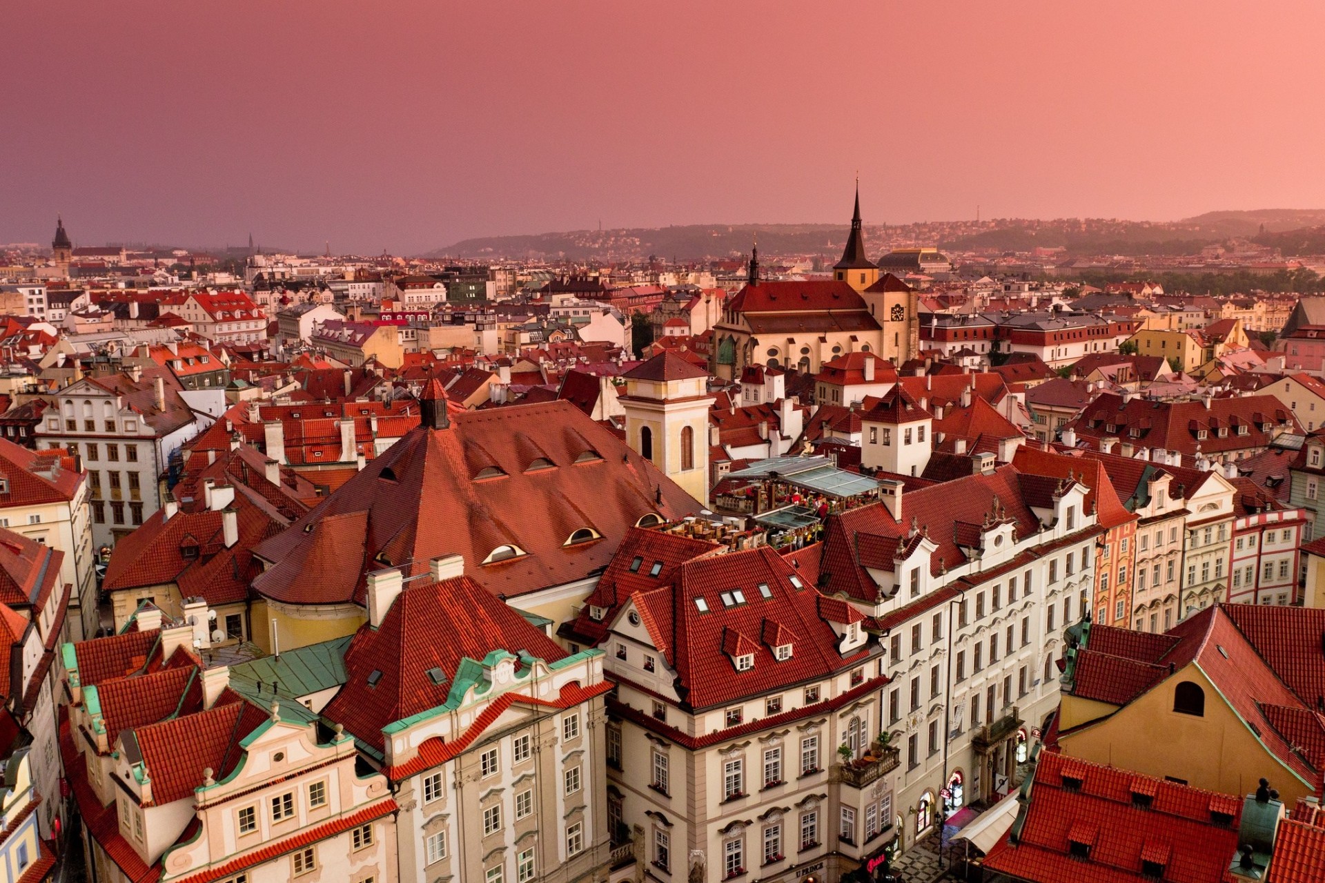 panorama edificio techo república checa praga