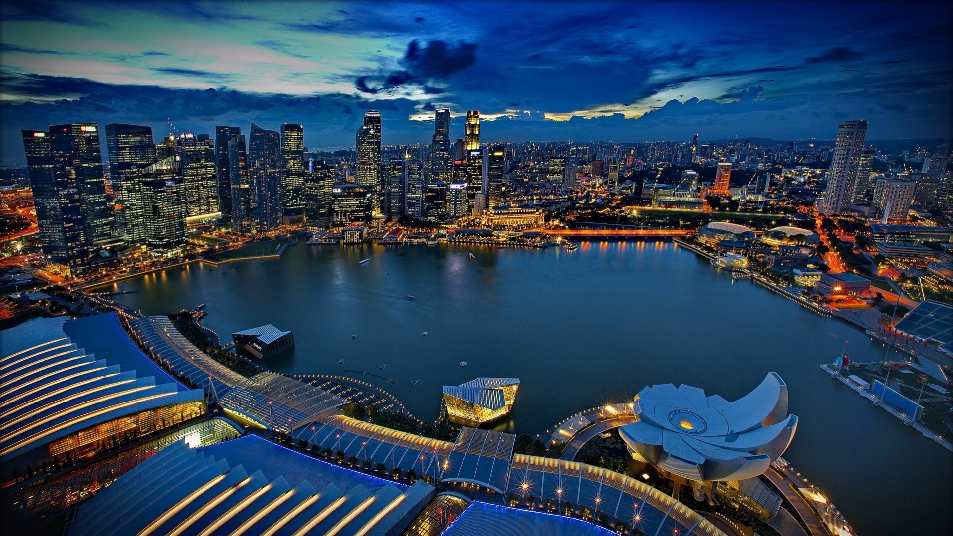 hochhäuser. singapur nacht stadt zuhause