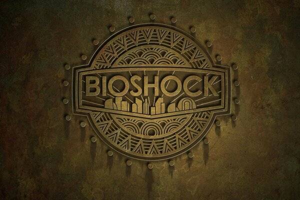 Logotipo de bioshock, sobre un viejo fondo desgastado