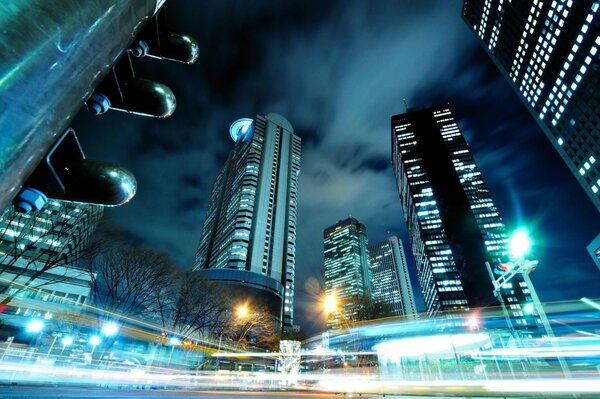Lights of the night city of Tokyo