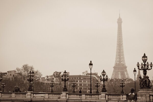 Grunge. An old photo. Paris