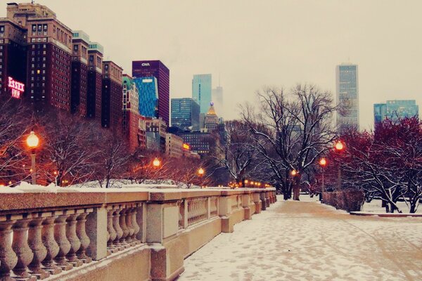 Landschaft Chicago Winter Street