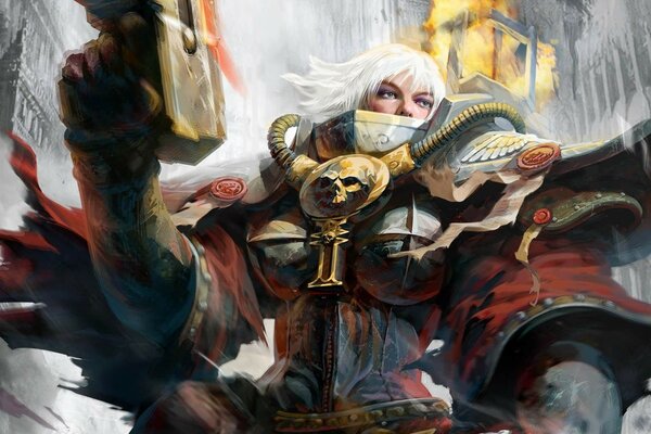 Warhammer fond d écran femme aux cheveux blancs