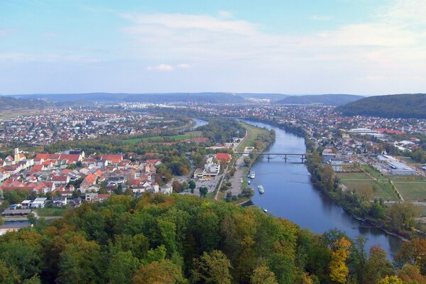 The Danube River in Germany from above