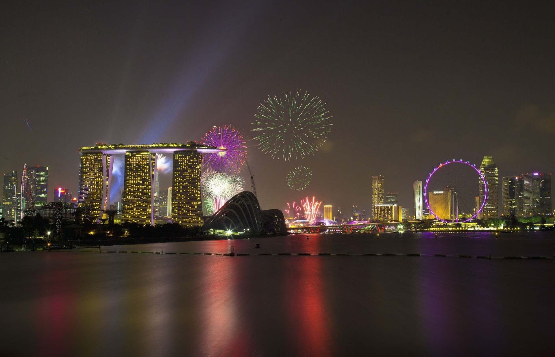 2012 fuegos artificiales noche singapur