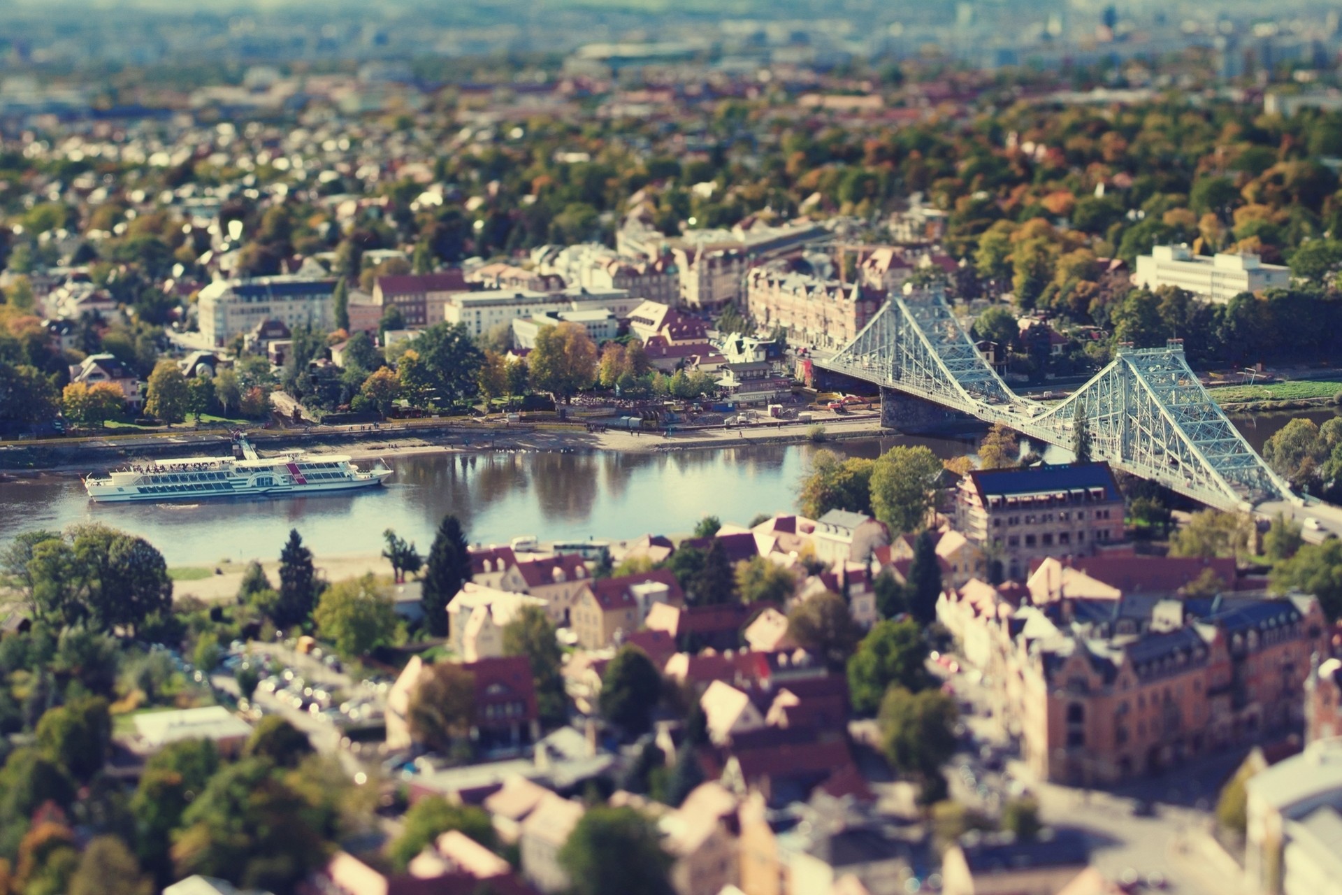 fluss brücke stadt deutschland herbst dresden häuser