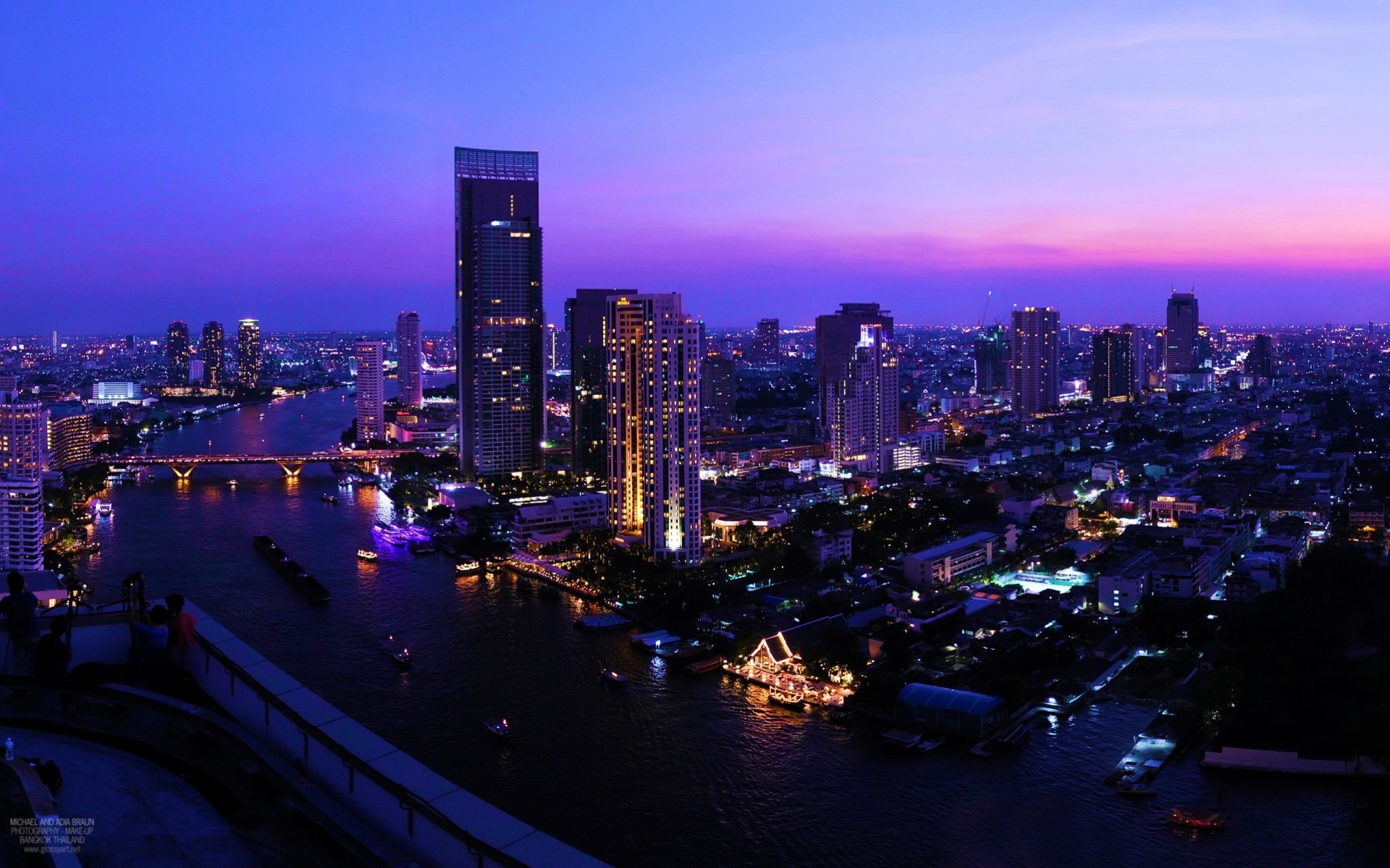 luci bangkok notte città