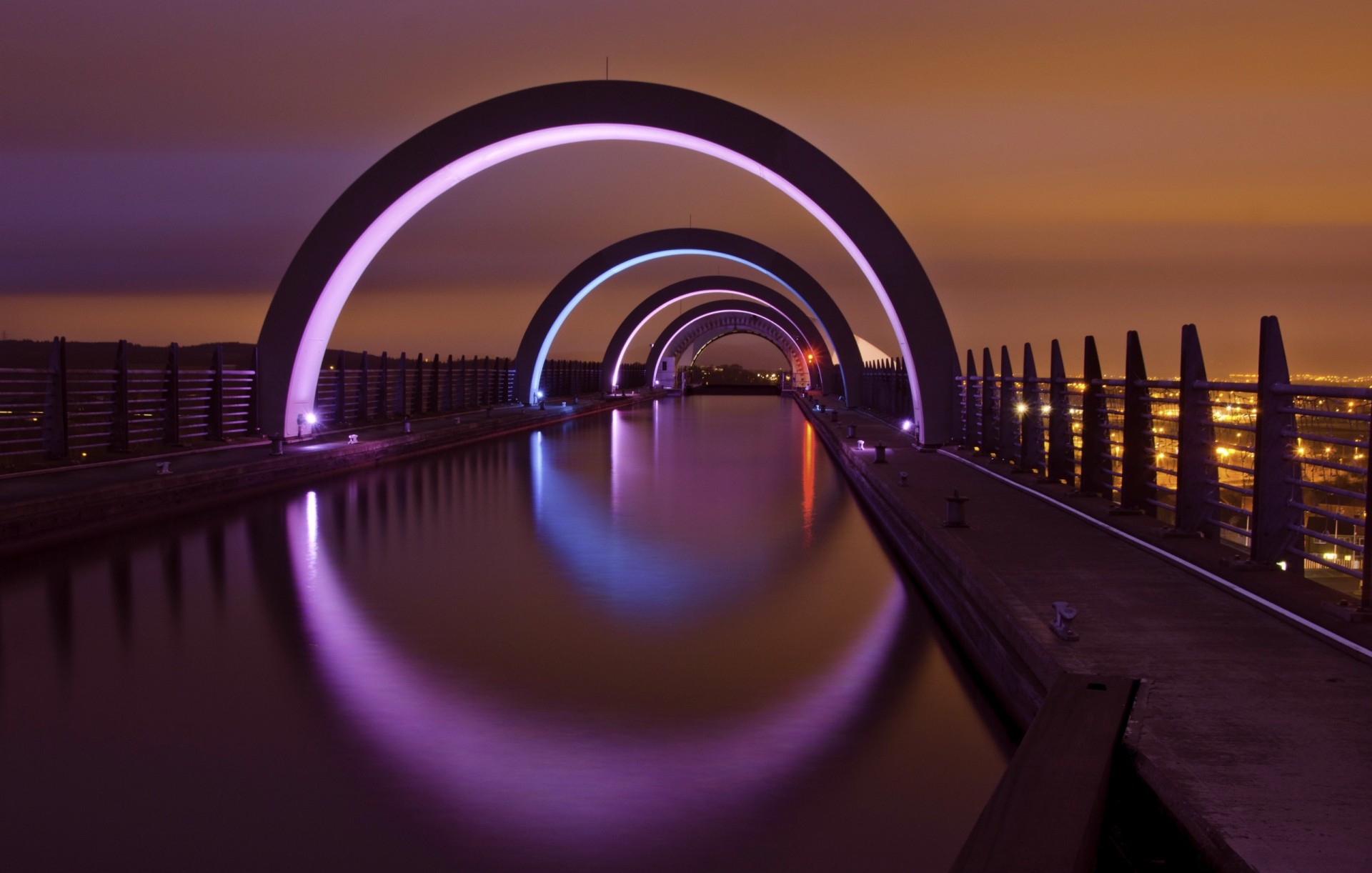 reino unido falkirk noche escocia luces ciudad