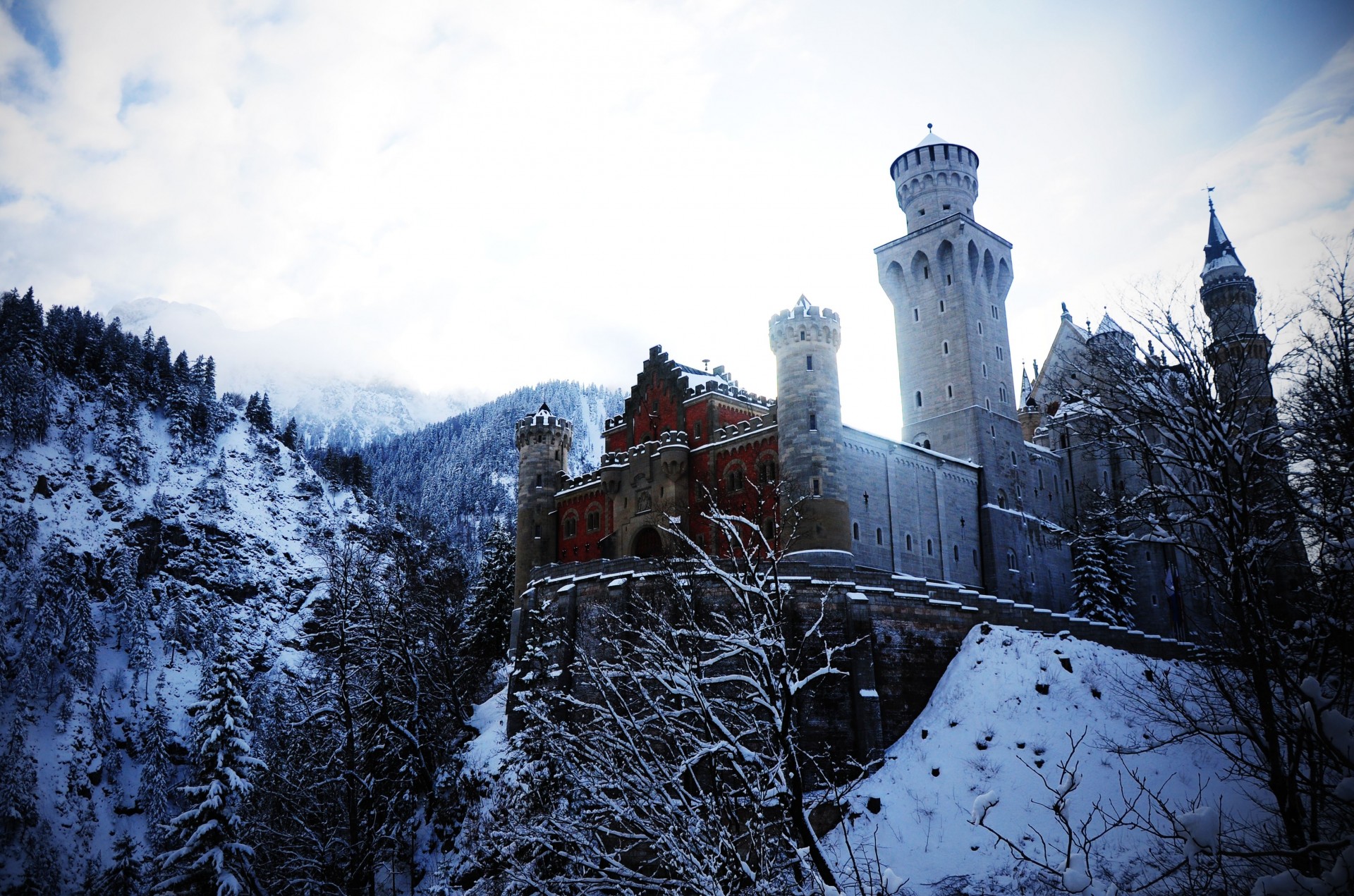 invierno alpes bovaria alemania castillo de neuschwanstein