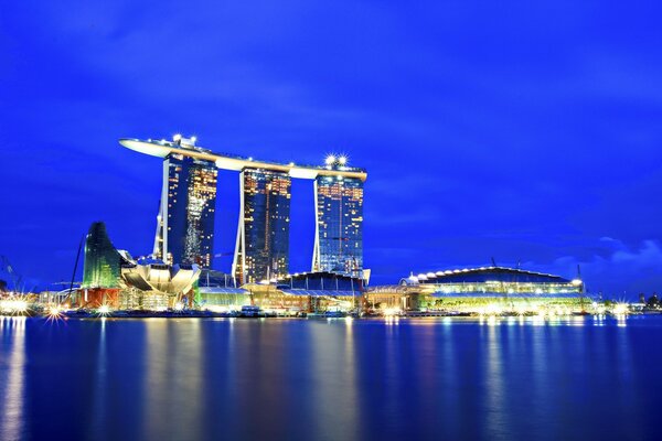 A magical view of the night lights of Singapore