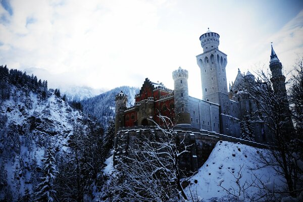 Castle in Bavaria, in the Alps