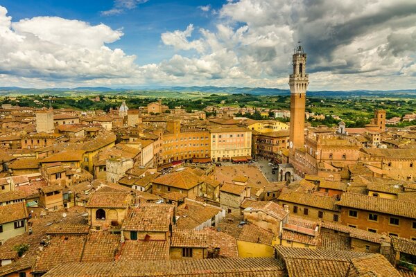 Top view of Tuscany panorama