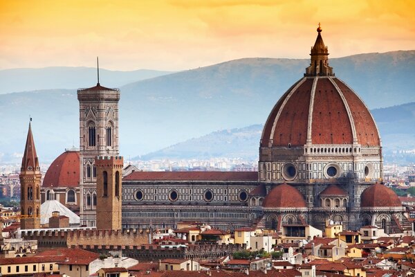 Blick auf die florentiner Bauten in Italien