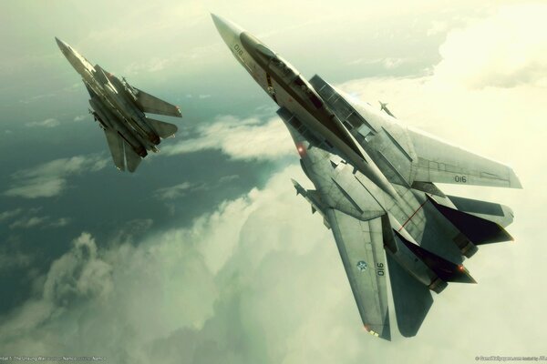 Aviones de combate en las nubes de Ace combat 5