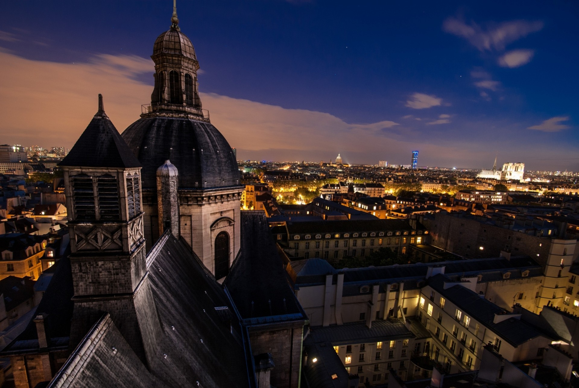 architecture france paris roof building town night dome house