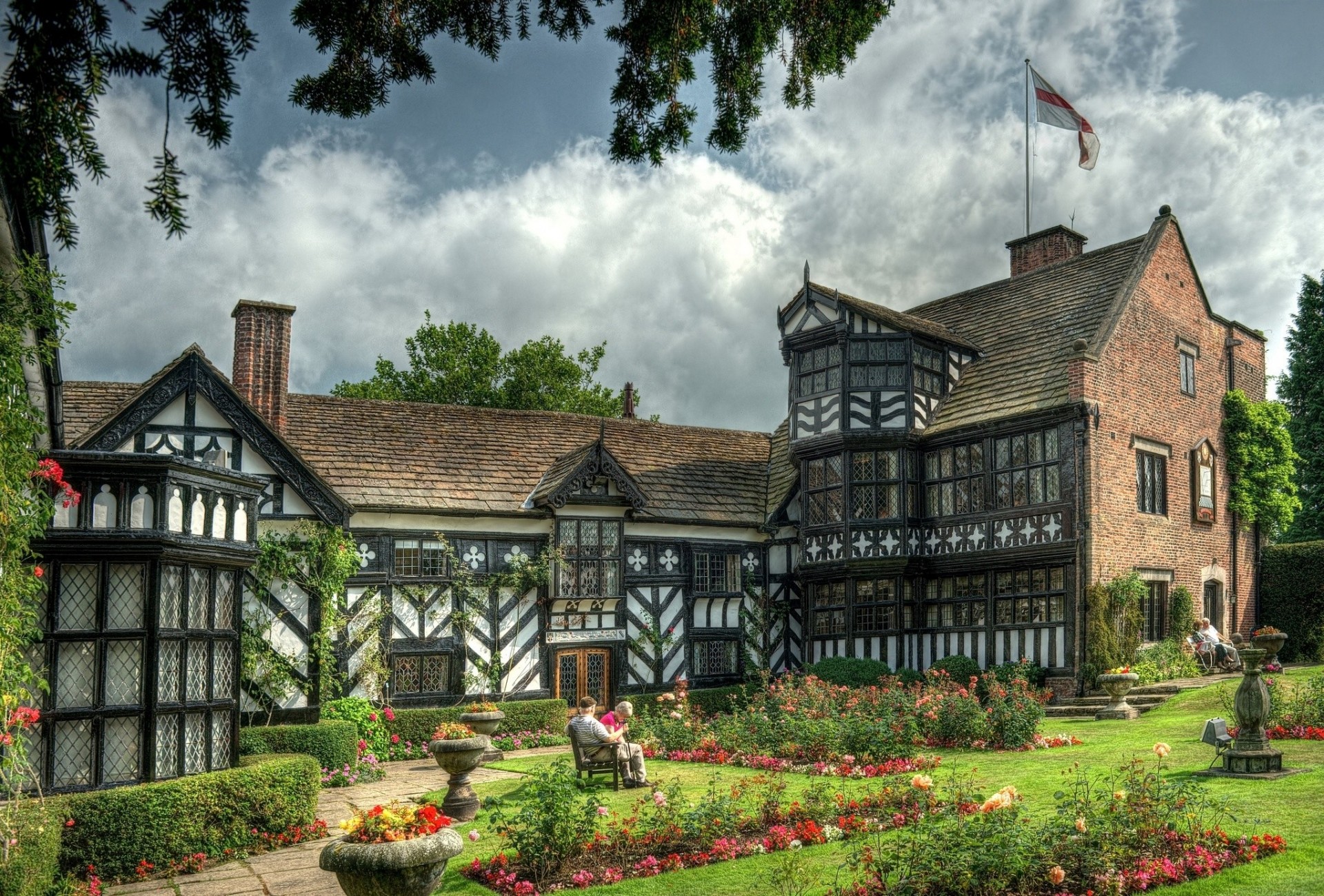 inglaterra flores edificio parque jardín