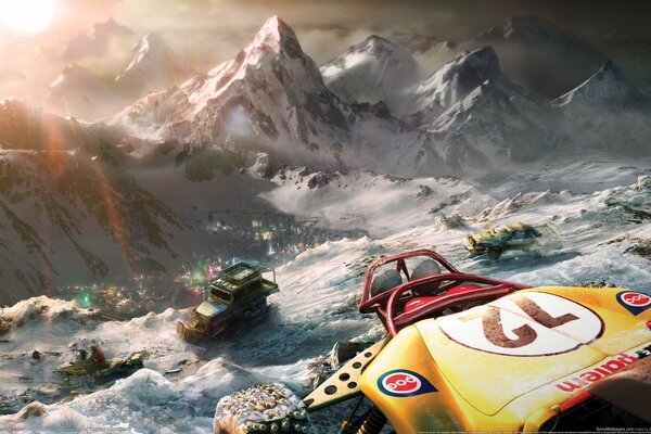 Motorstorm arctic edge Rennen auf verschneiten Pisten