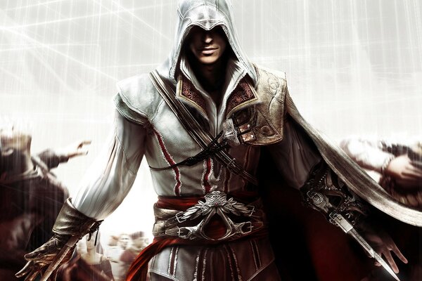 Le personnage principal du jeu Assassin s Creed sur fond blanc