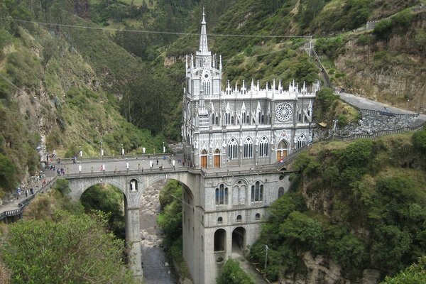 A castle in the mountains shrouded in beautiful forests