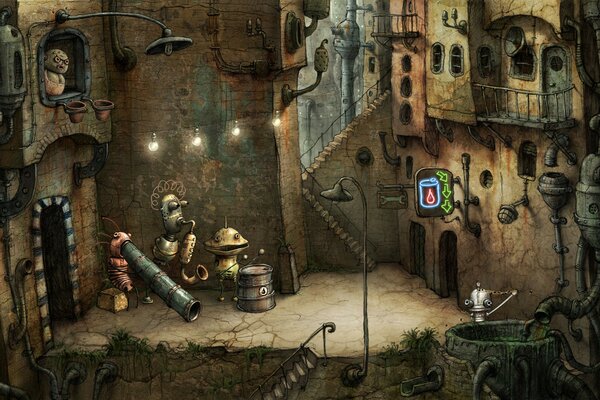 Robot City from the game Machinarium