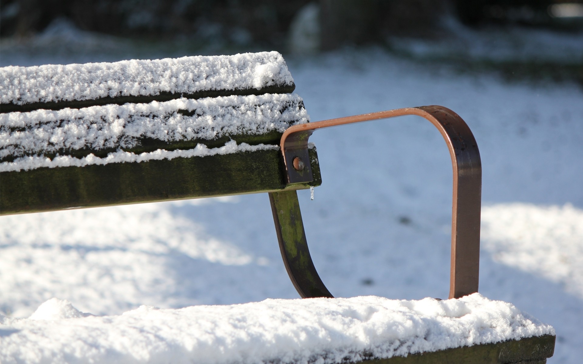 cool bench park snow winter shop