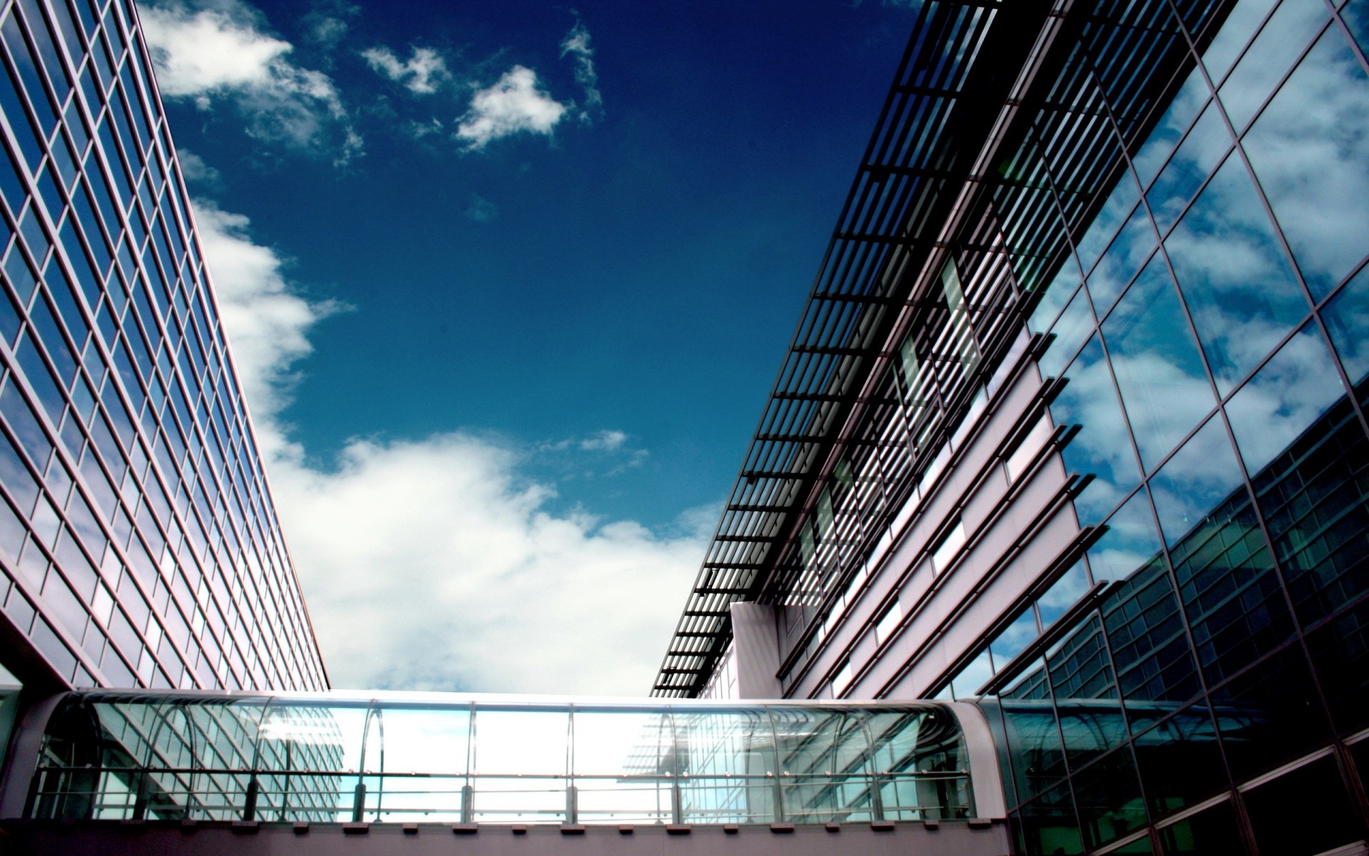 building blue sky cloud town