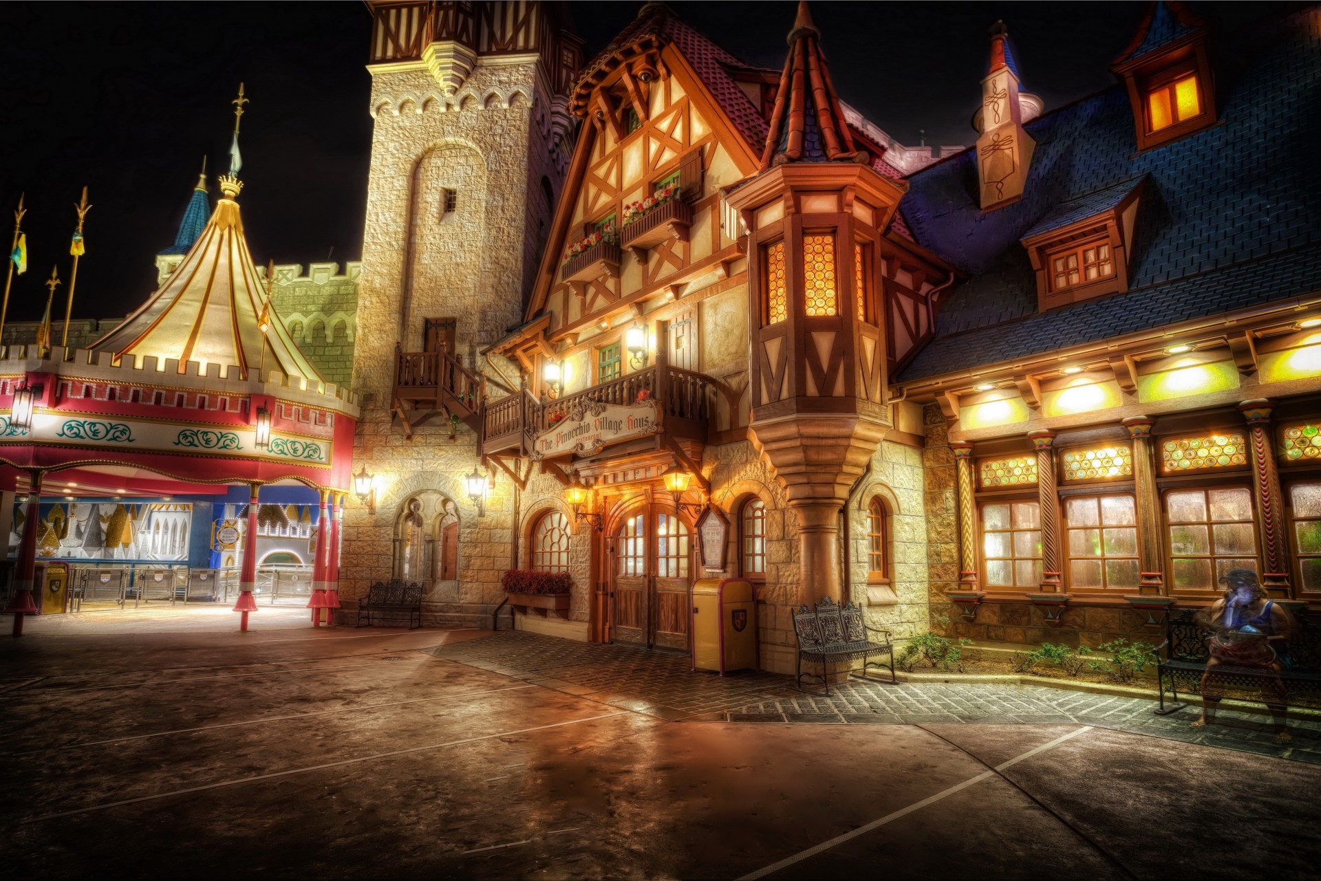 disneyland états-unis nuit californie maisons