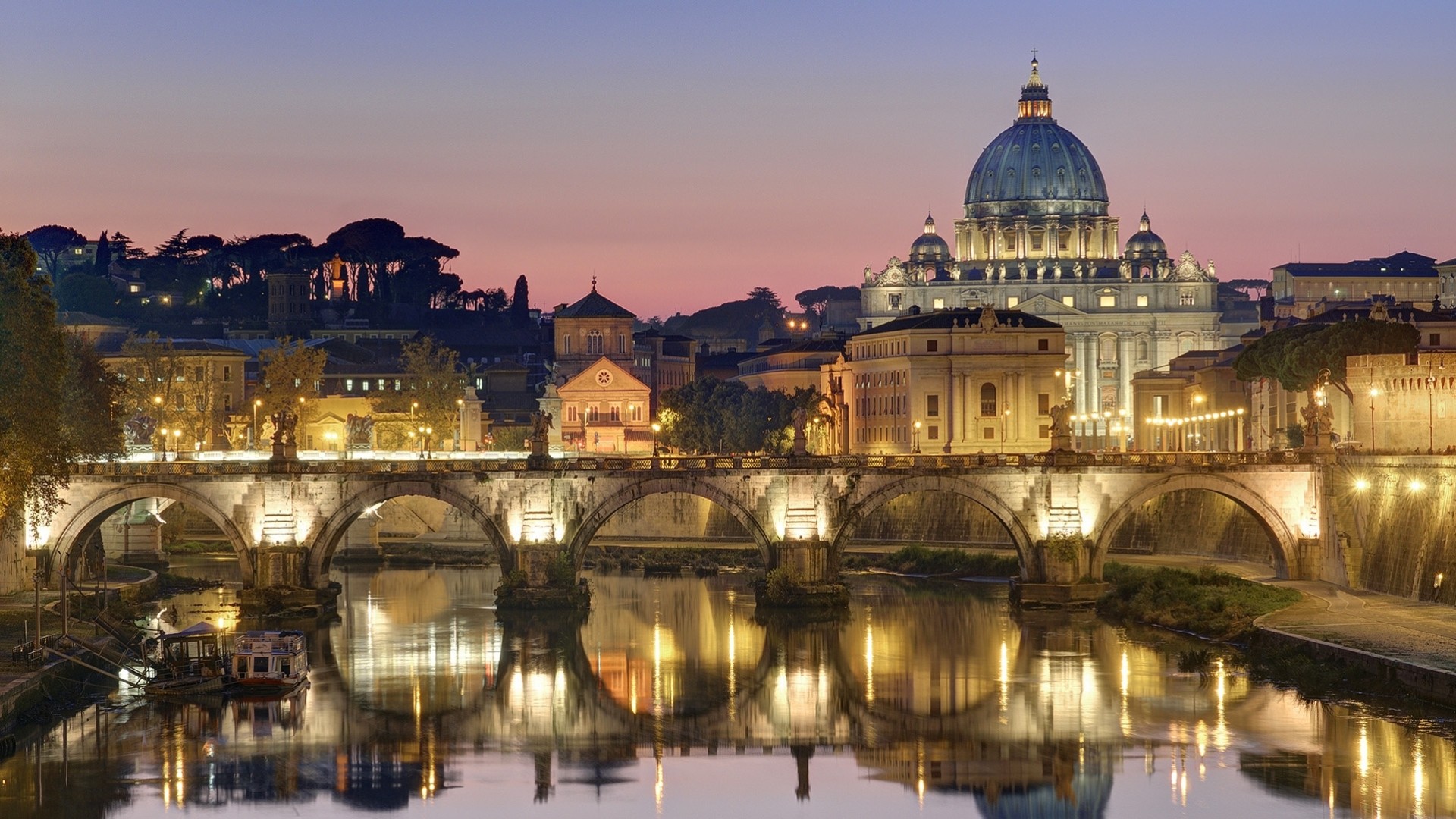 noche italia luz roma