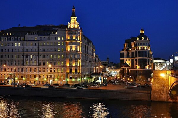 Lights of Saint Petersburg embankment