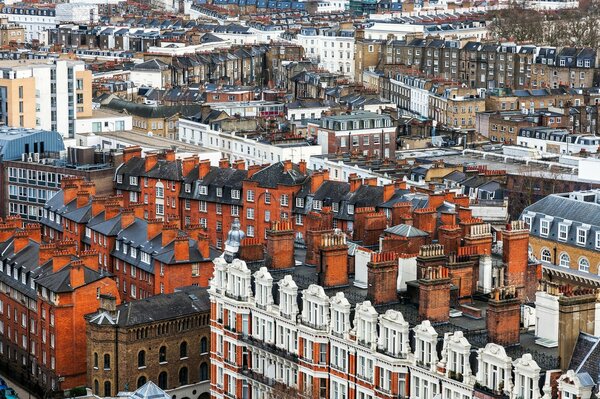 Vista panorámica de los edificios ingleses en Londres