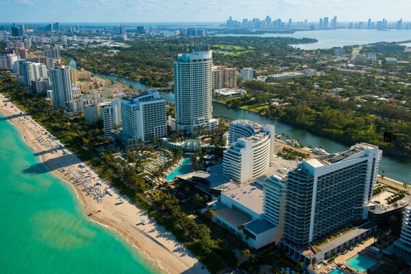 Sunny Miami from a bird s eye view