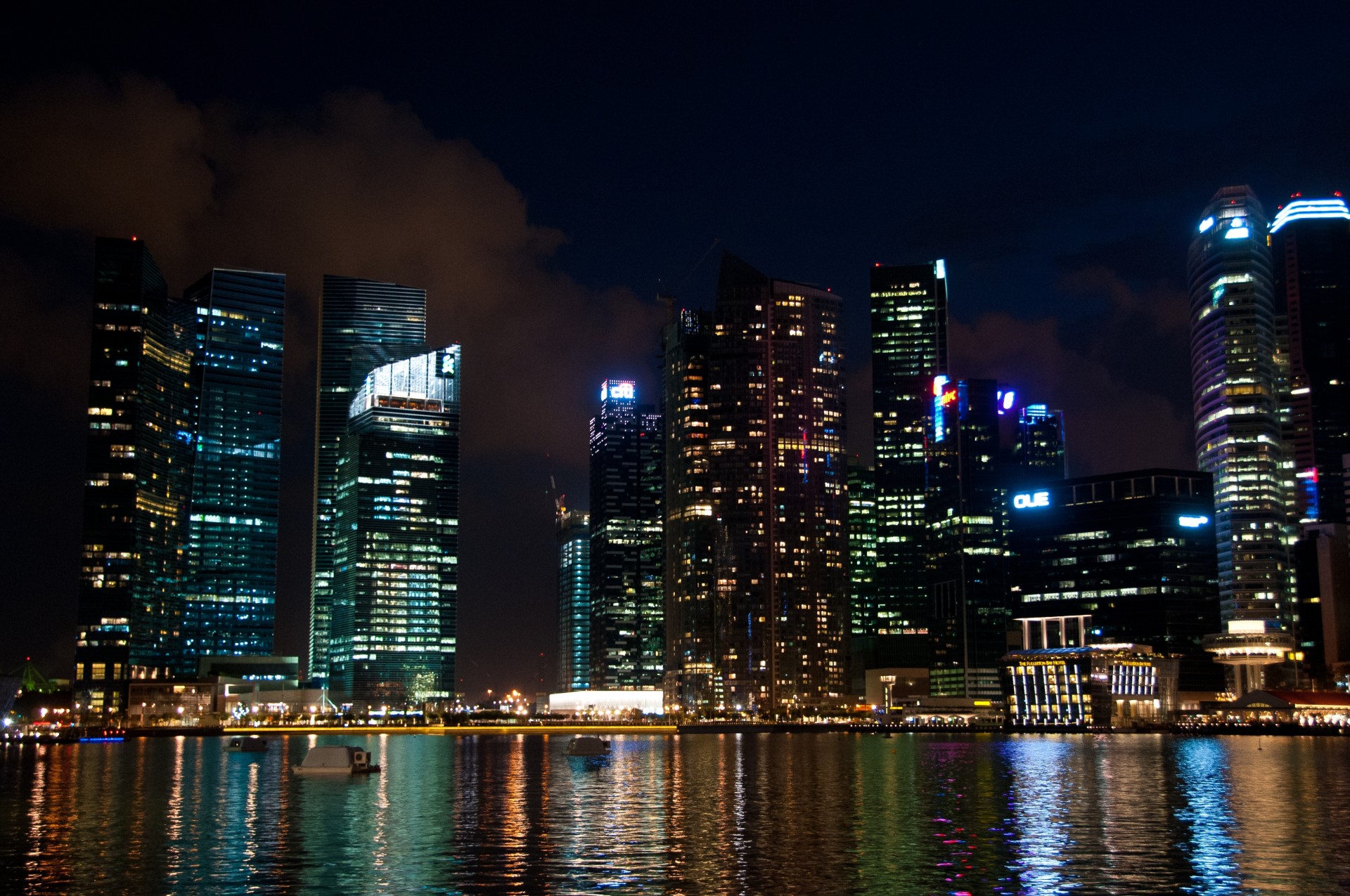 nacht stadt singapur