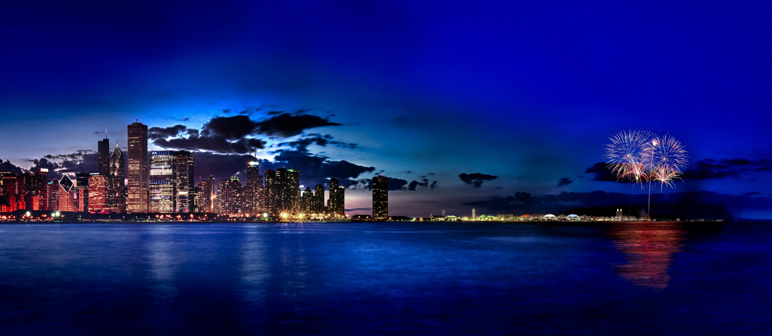 chicago estados unidos illinois fuegos artificiales ciudad