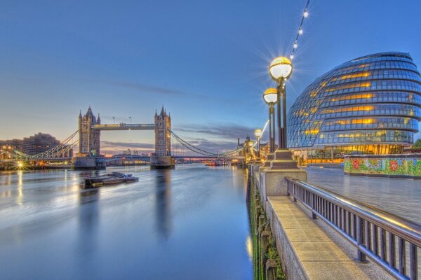 City Hall near Tower Bridge and the River Thames