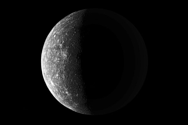 The left side of the moon on which the sun ray hits