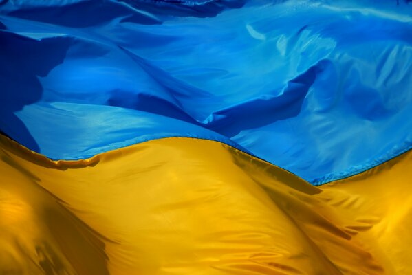 Glory to Ukraine. Majestic yellow-blue flag