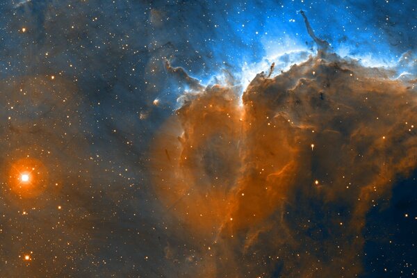 How the Pelican nebula could appear in space