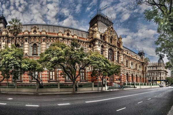 Árboles a lo largo de la carretera cerca del Palacio de buenos Aires