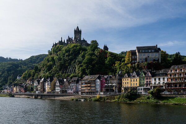 The embankment of the Cochem River in Germany